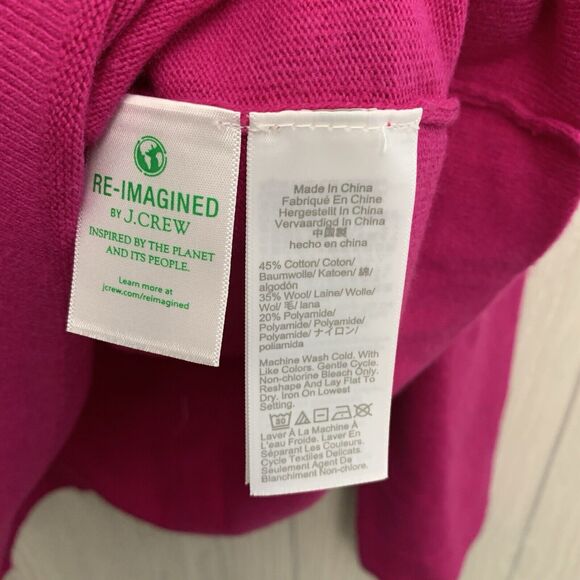 J. Crew Teddie Sweater Long Sleeve Purple/Pink Medium NWT - Picture 4 of 5